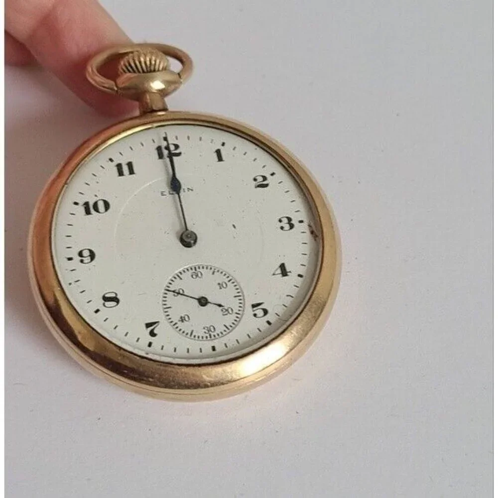 Antique Elgin 1920s Grade 387 Gold Filled Engraved Grandpa Core Pocket Watch - Picture 2 of 12